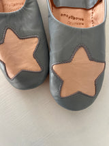 outlet【woman】モロッコお星様のバブーシュ・グレー×ベージュ