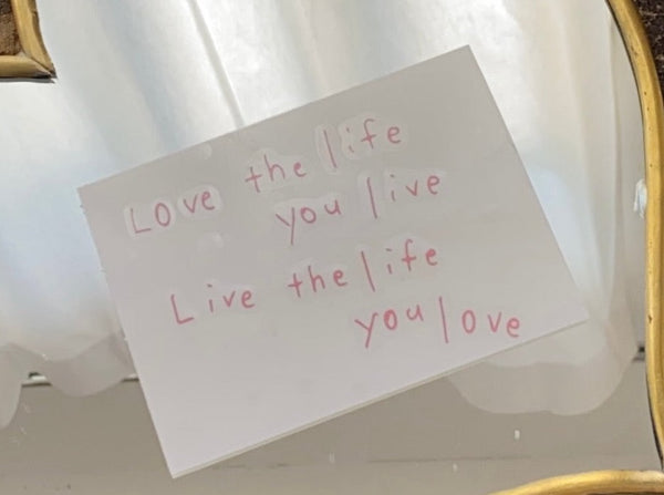 ミラー用ステッカー♡『Love the life you live  Live the life you love』