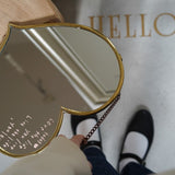 ハートミラー　真鍮鏡　フランスインテリア　モロッコ雑貨